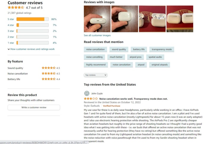 Amazon customer reviews.