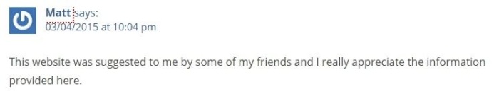 Example of a generic comment.