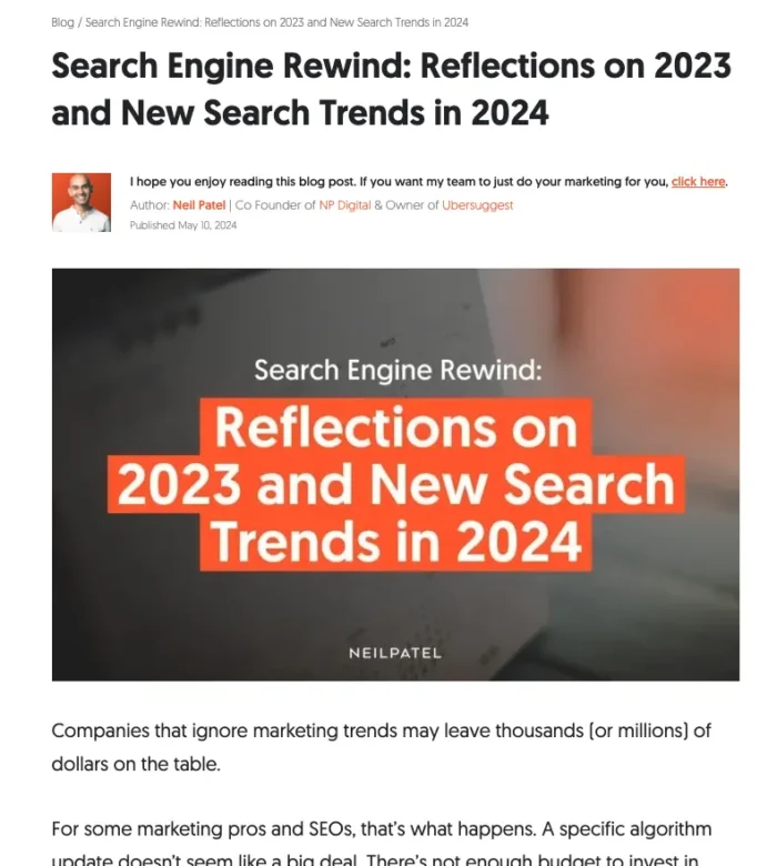 The Neil Patel Search Engine Rewind.
