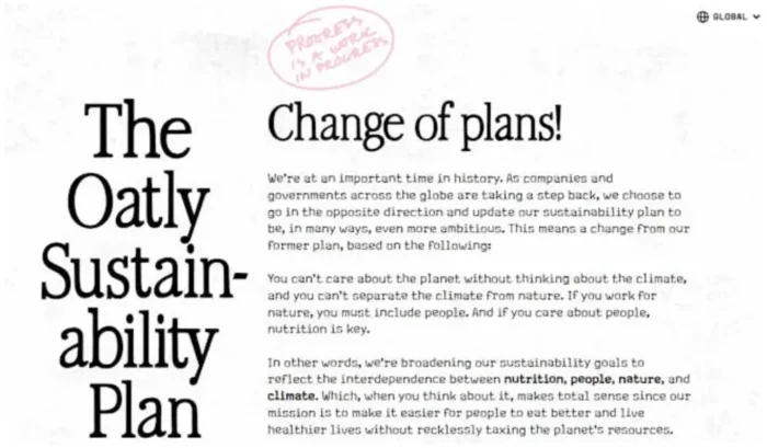 An Oatly Brand sustainability plan.