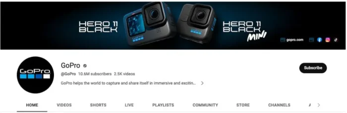 GoPro's YouTube channel.