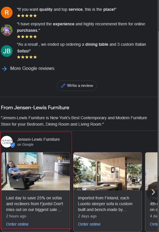 GMB Posts example Google My Business