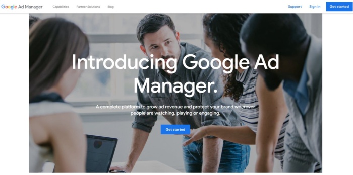 Google Ad Manager homepage  programmatic advertising platforms
