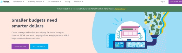 Adroll homepage  programmatic advertising platforms