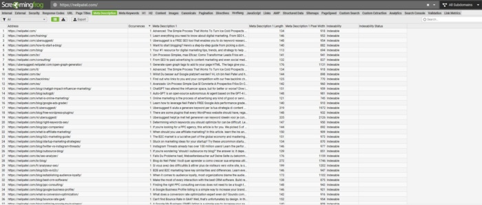 Meta Descriptions report for staging.neilpatel.com 