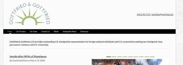 Screenshot of Gottfried & Gottfried, LLP's webpage.  link building for lawyers