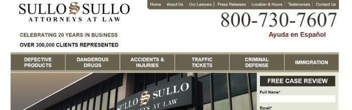 Screenshot of Sullo & Sullo's webpage  link building for lawyers