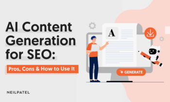 A graphic that says AI Content Generation for SEO"