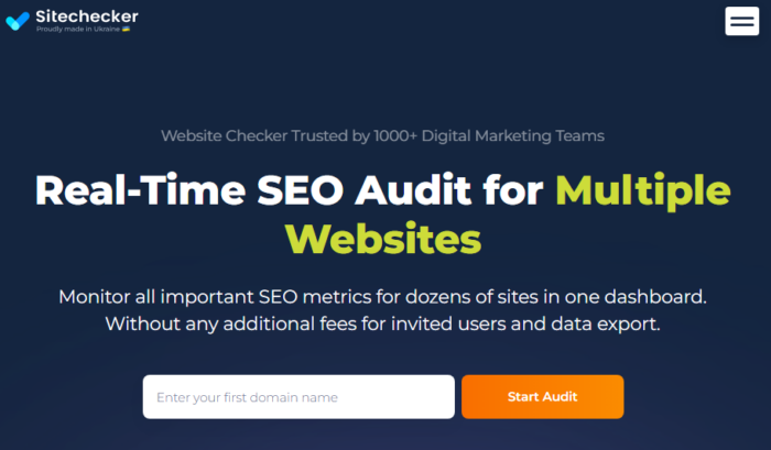 The Sitechecker homepage.