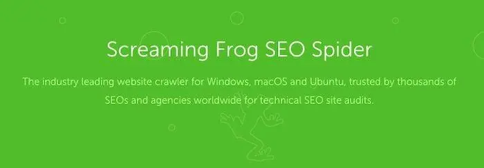 The Screaming Frog SEO homepage.