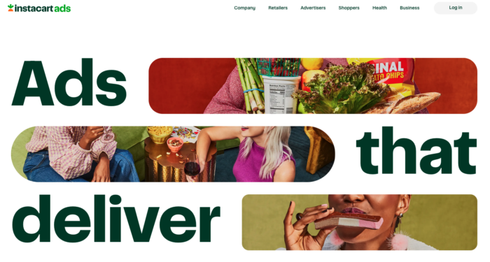 website homepage for Instacart Ads