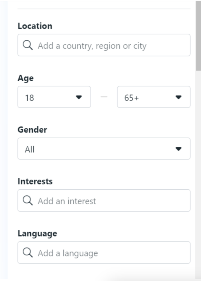 Options de filtrage sur Facebook.