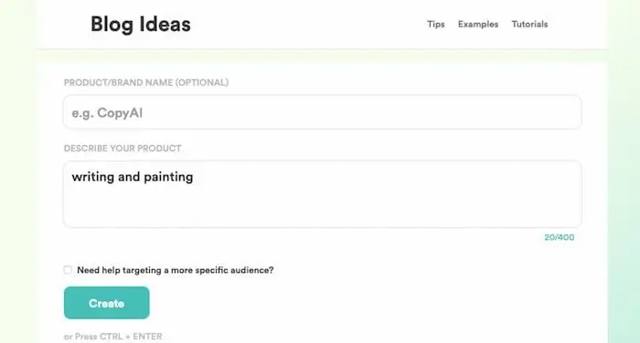 CopyAi AI Copywriting tool.