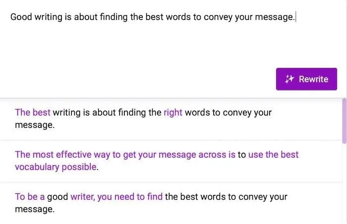 Wordtune's AI Copywriting tool.