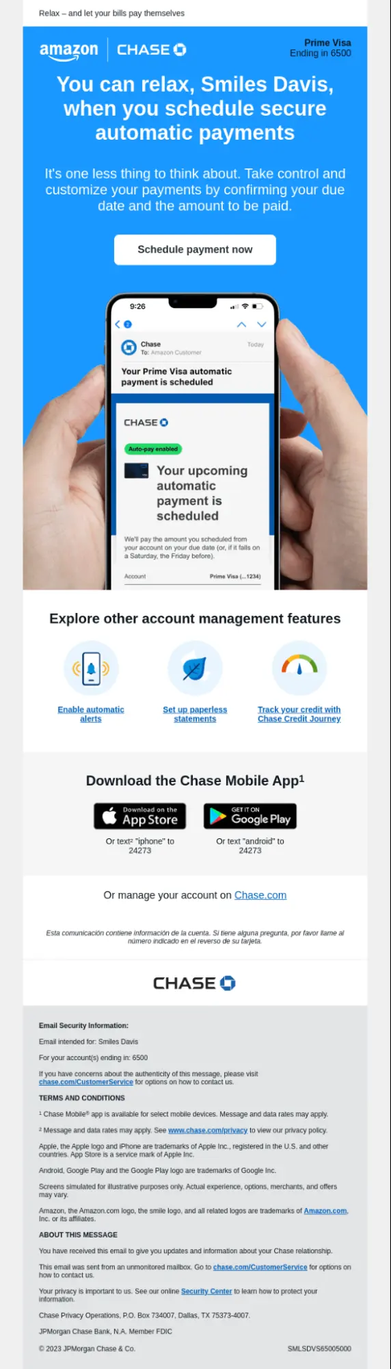 An ad for the Chase Mobile app.