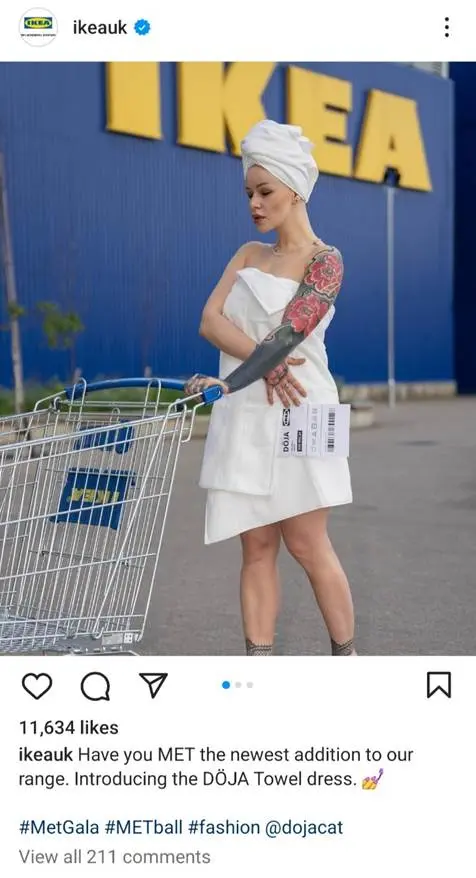 Example of a reactive social media post from Ikea