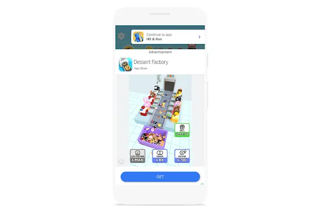 An example of an interstitial ad from Google's AdMob network.