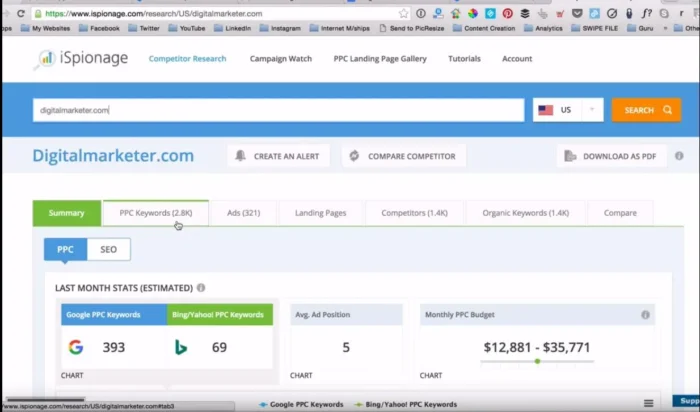 The iSpionage interface.