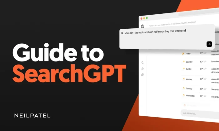 A graphic that says "Guide to Search GPT."
