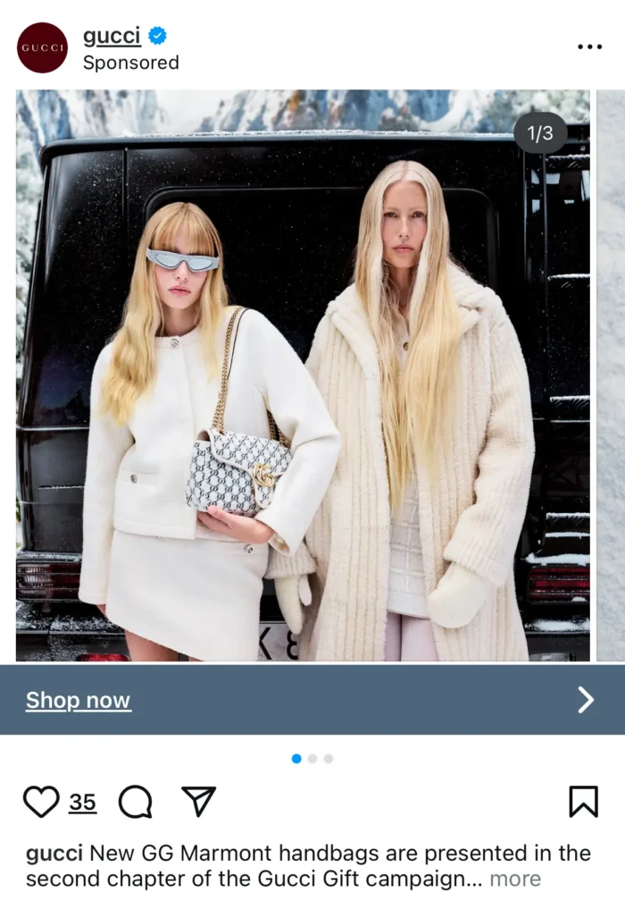 A Guccia social shopping ad.