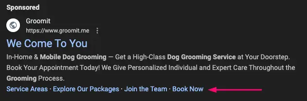 A PPC ad with a clear CTA.