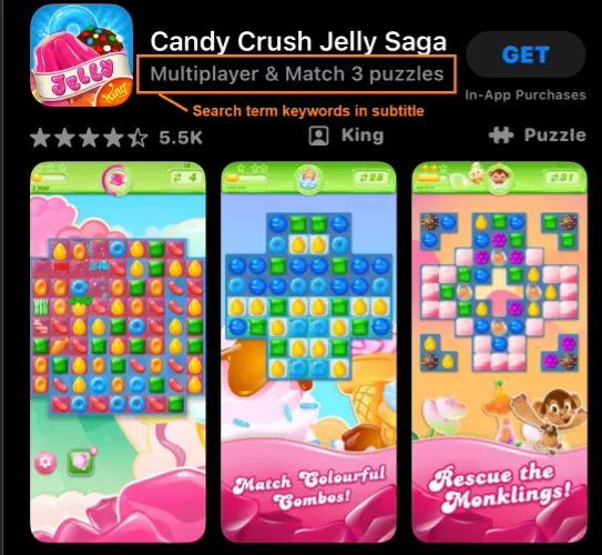 An example of an app store subtitle.