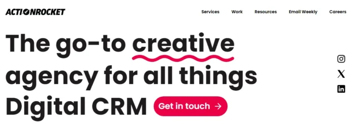 Actionrocket's homepage.