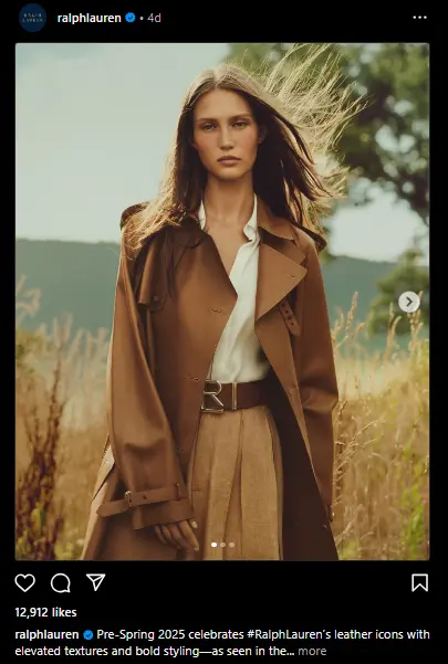 Ralph Lauren Instagram ad example. 