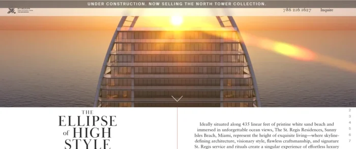 A landing page from a search for "luxury condos in Miami