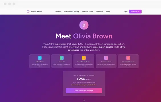 The Olivia Brown interface.